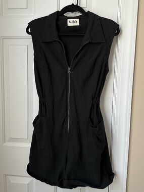 Noble Black Sleeveless Zip Romper